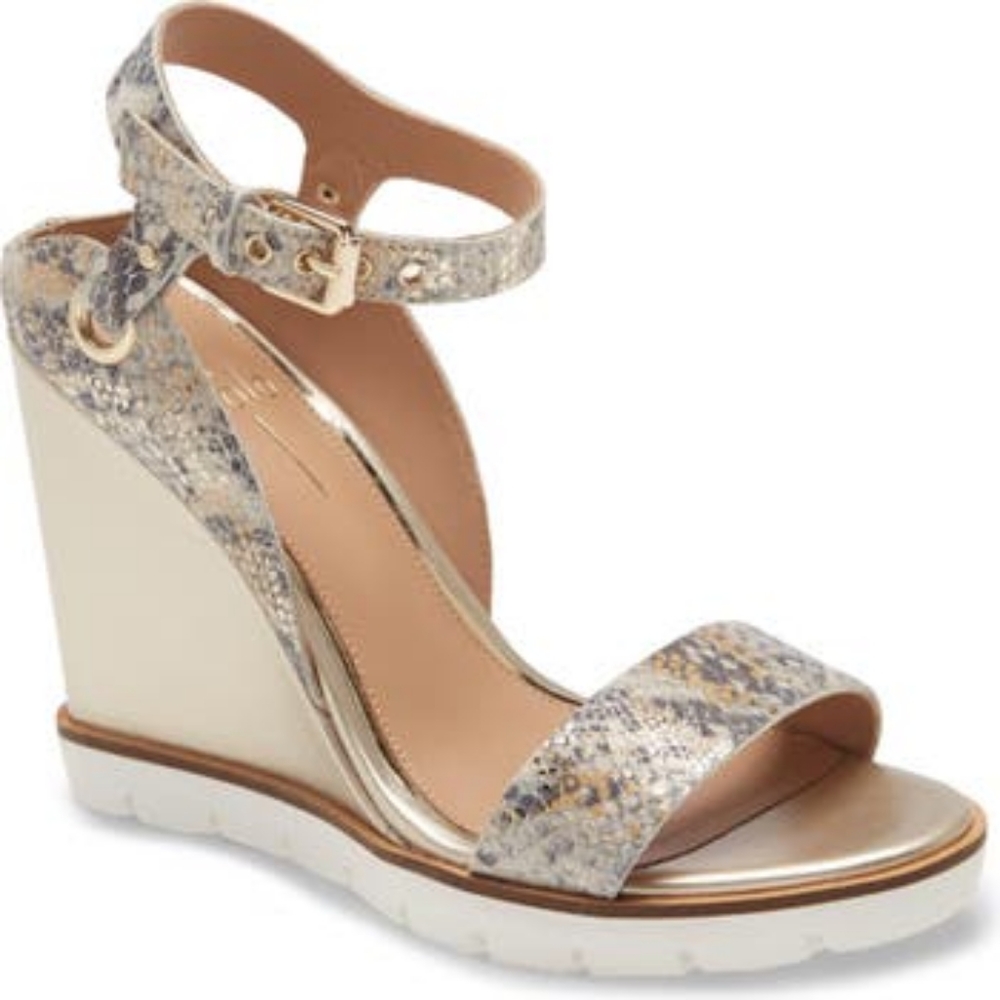 Linea Paolo Ella Wedge Sandals Snake Skin
